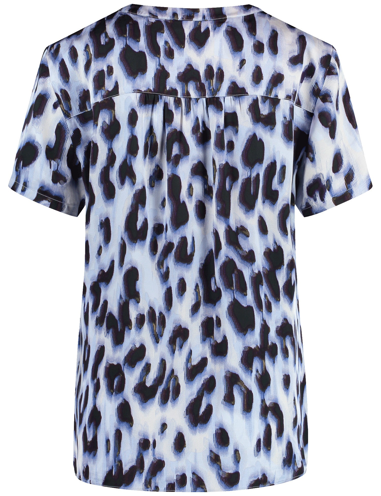 Gemustertes Blusenshirt mit Falten BLUE/BLACK LEO PRINT Bild 2
