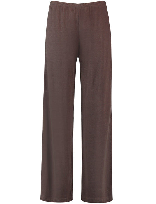 Hose aus Leinen-Viskose DARK BROWN Bild 1