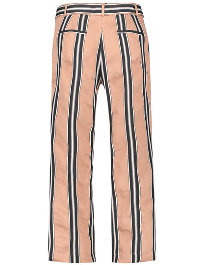 Wide trousers with vertical stripes