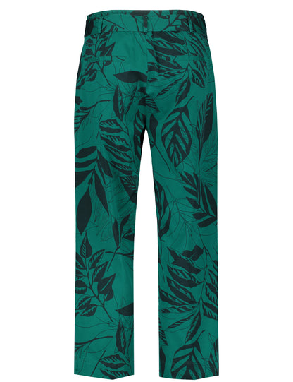 Leaf print trousers
