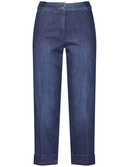 HOSE JEANS VERKUERZT DARK BLUE DENIM Bild 1