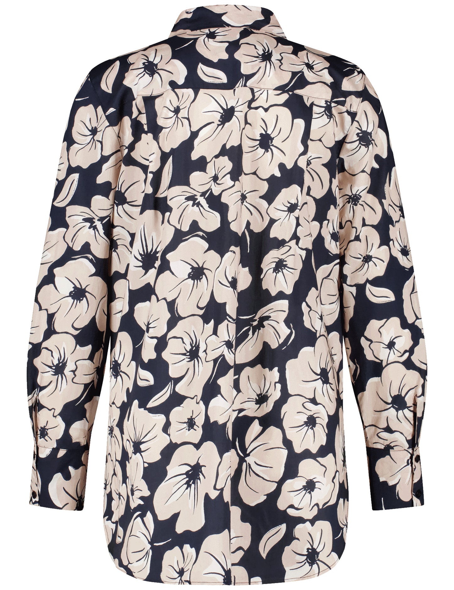 Lange Hemdbluse mit verlängertem Rückenteil SCHWARZ/ECRU/WEISS DRUCK Bild 2