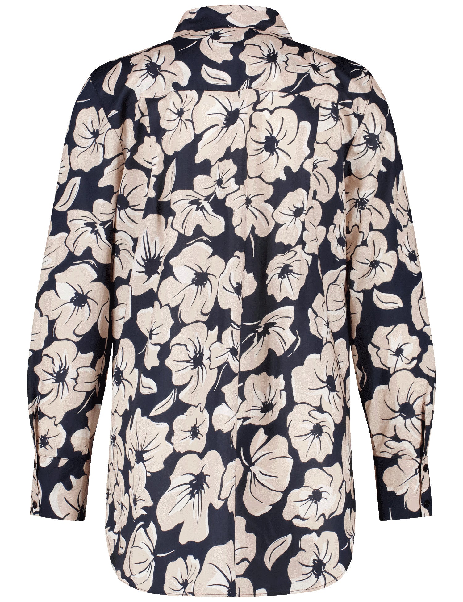 Lange Hemdbluse mit verlängertem Rückenteil SCHWARZ/ECRU/WEISS DRUCK Bild 2