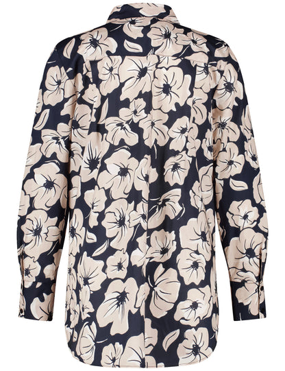 Lange Hemdbluse mit verlängertem Rückenteil SCHWARZ/ECRU/WEISS DRUCK Bild 2