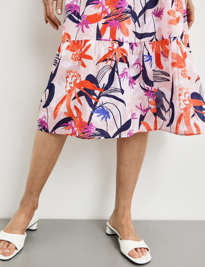 Midikleid mit Stufenverarbeitung ECRU/WEISS/ROT/ORANGE DRUCK Bild 4