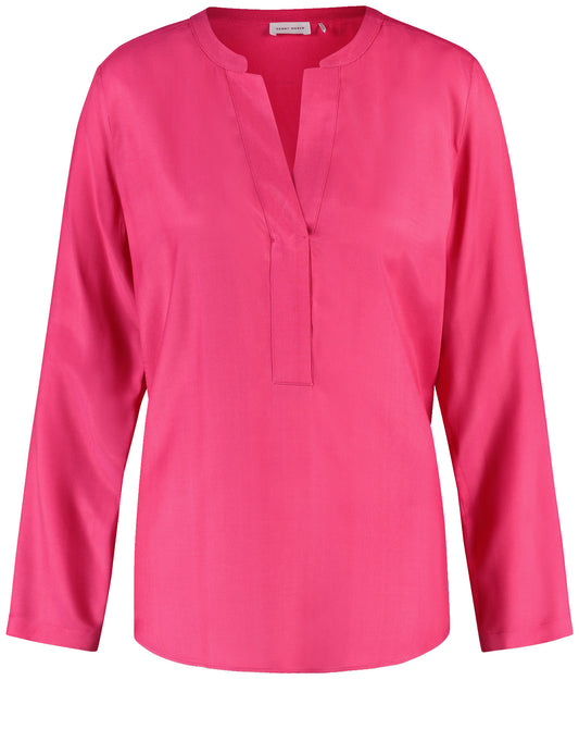 Nachhaltige Bluse mit Tunika-Ausschnitt RASPBERRY Bild 1