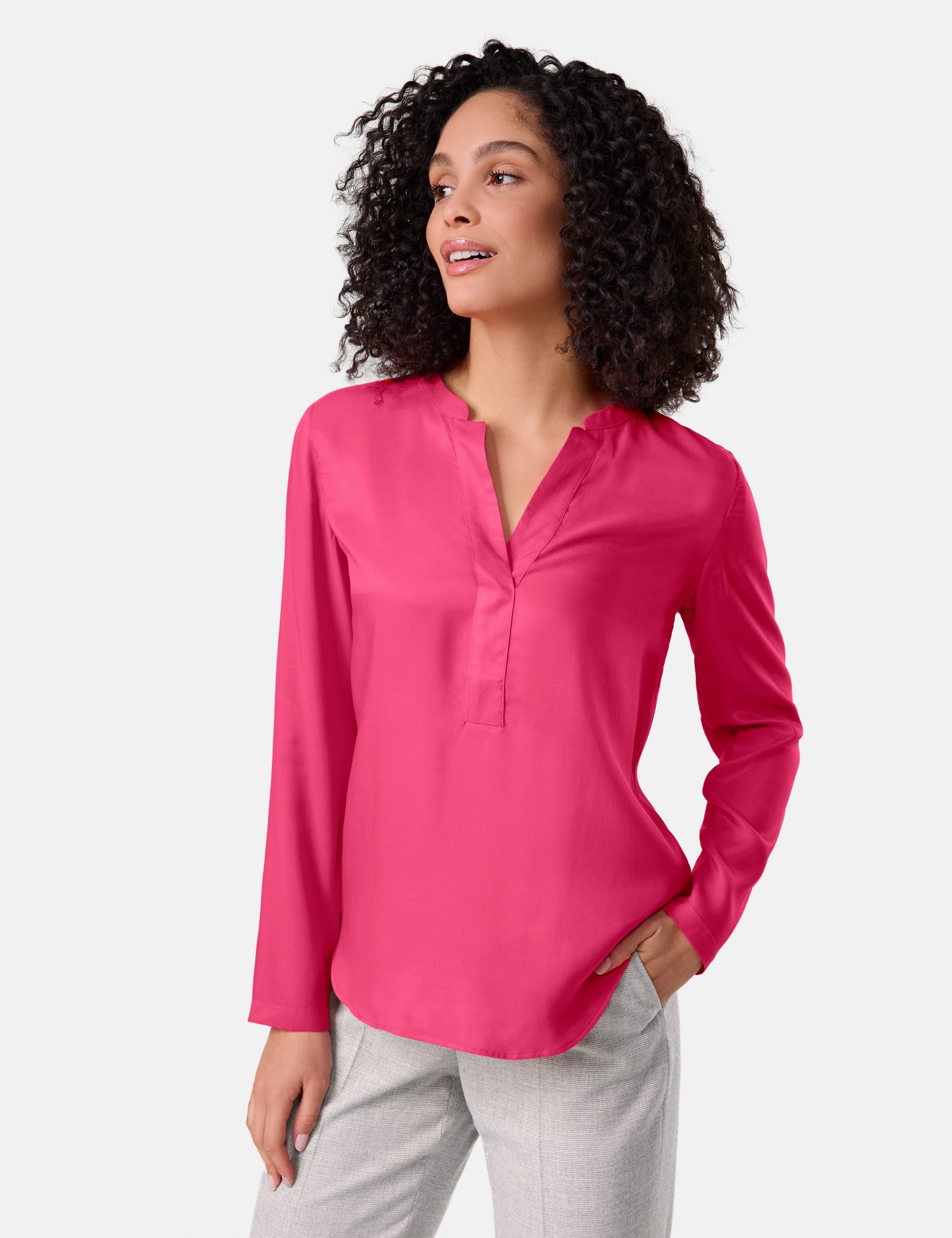 Nachhaltige Bluse mit Tunika-Ausschnitt RASPBERRY Bild 3