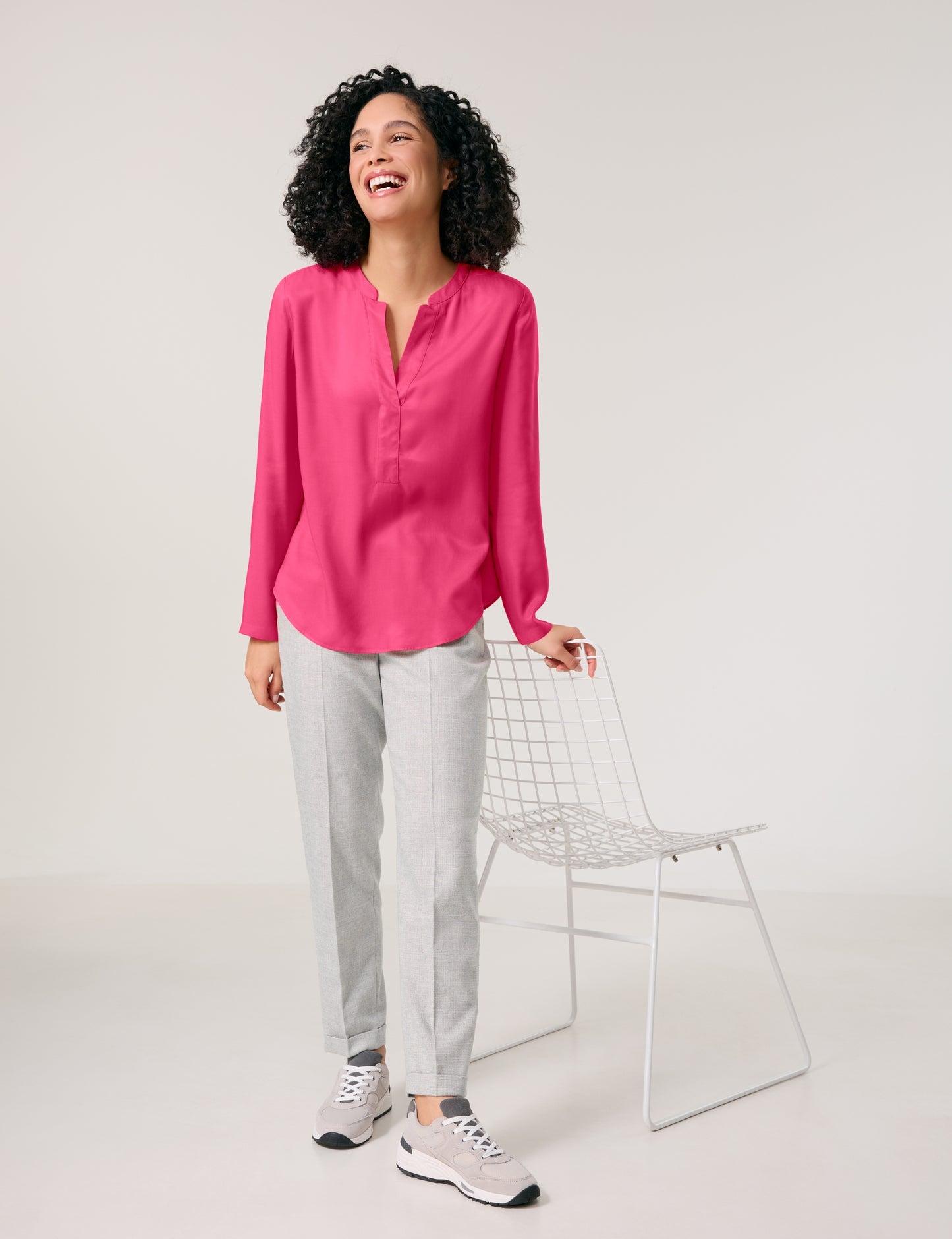 Nachhaltige Bluse mit Tunika-Ausschnitt RASPBERRY Bild 6