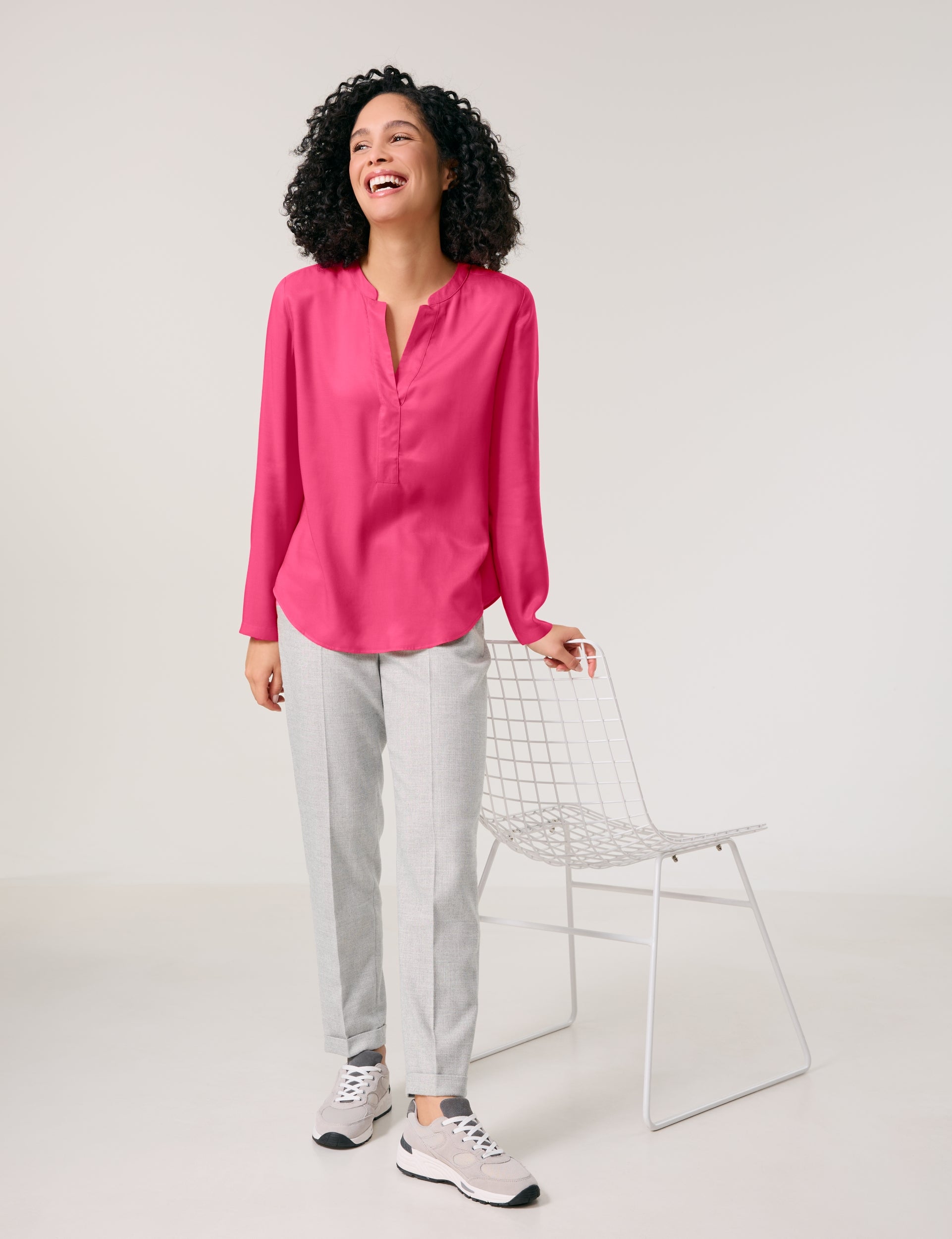 Nachhaltige Bluse mit Tunika-Ausschnitt RASPBERRY Bild 6