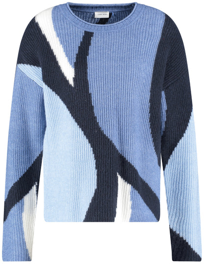 PULLOVER 1/1 ARM NIGHT SKY/LAKE BLUE INTARSIA Bild 1
