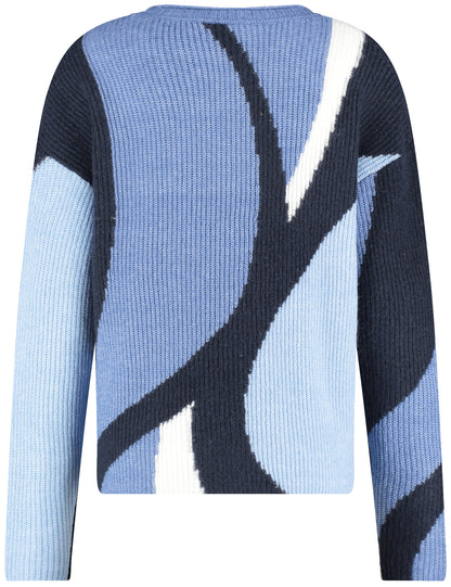 PULLOVER 1/1 ARM NIGHT SKY/LAKE BLUE INTARSIA Bild 2