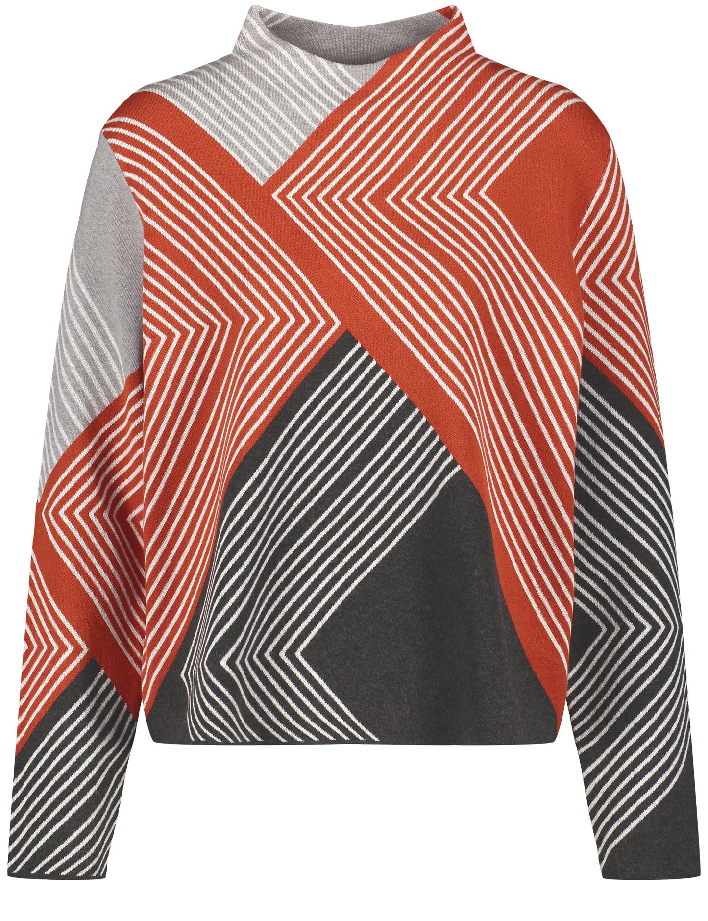 Jacquard-look sweater with a graphic pattern