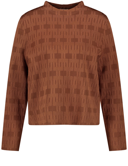 Pullover mit kurzem Stehkragen und Jacquard-Muster LAVA Bild 1