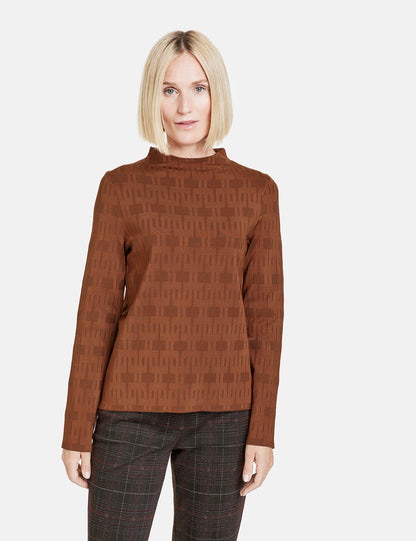 Pullover mit kurzem Stehkragen und Jacquard-Muster LAVA Bild 3