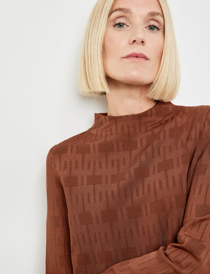 Pullover mit kurzem Stehkragen und Jacquard-Muster LAVA Bild 4