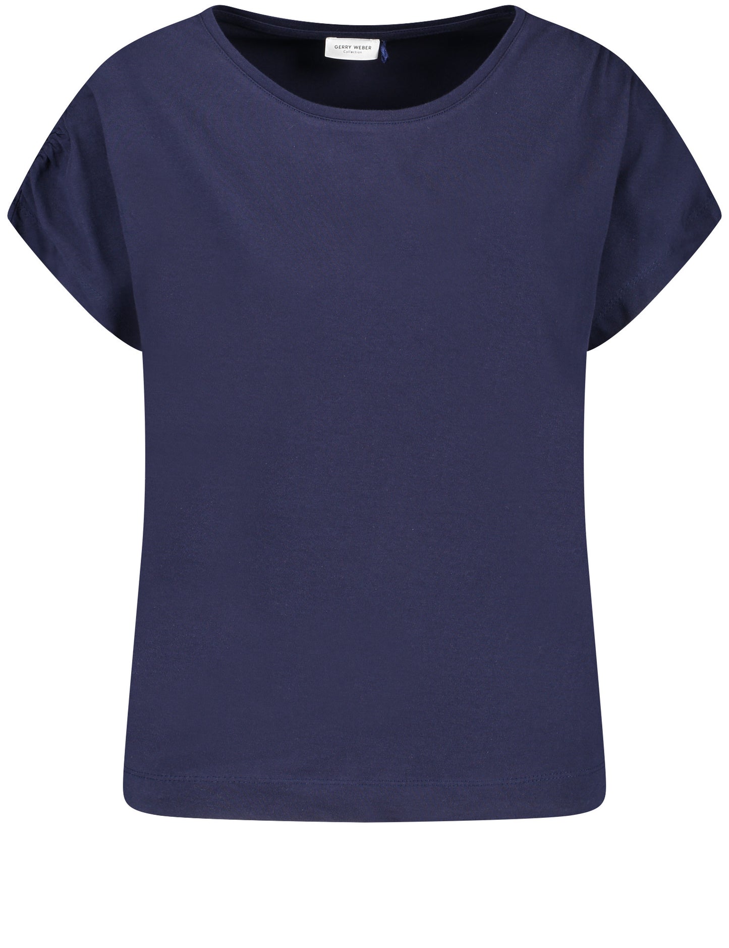 Short-sleeved shirt with gathered sleeves