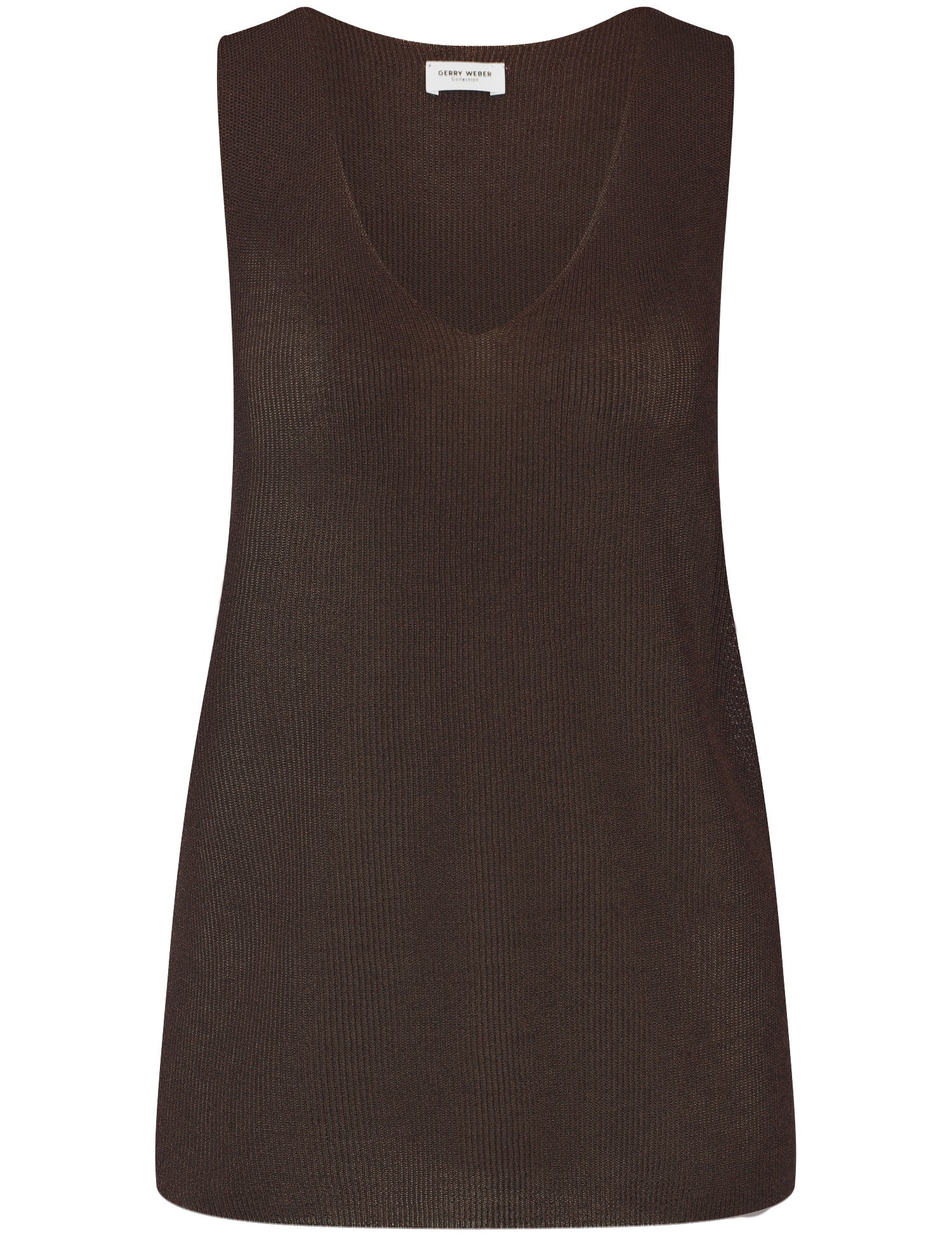 Top aus feinem Strick EcoVero DARK BROWN Bild 1
