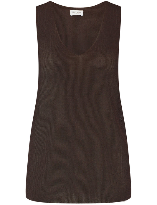 Top aus feinem Strick EcoVero DARK BROWN Bild 1