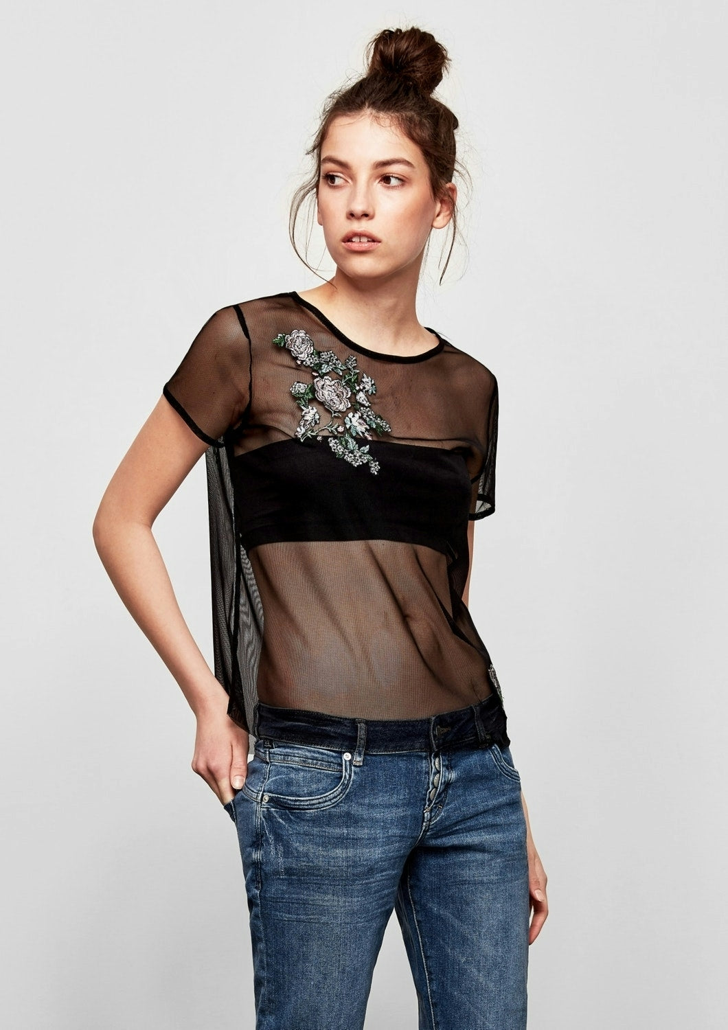 Bluse kurzarm GREY/BLACK Bild 4