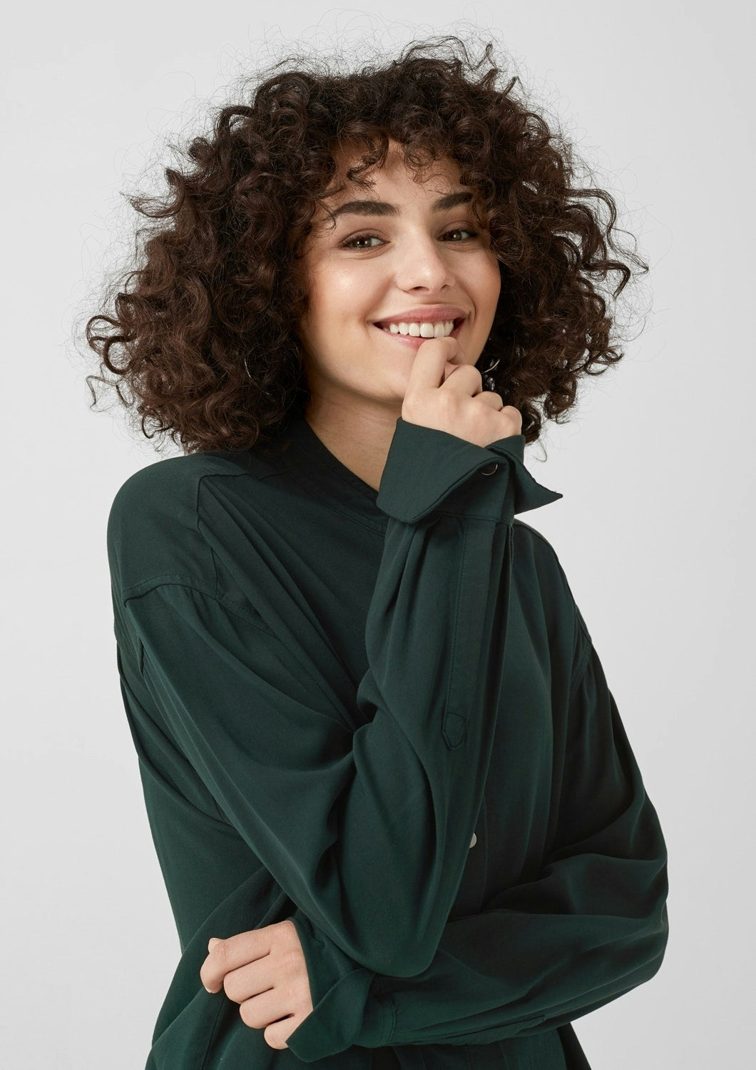 Bluse langarm dark green Bild 5