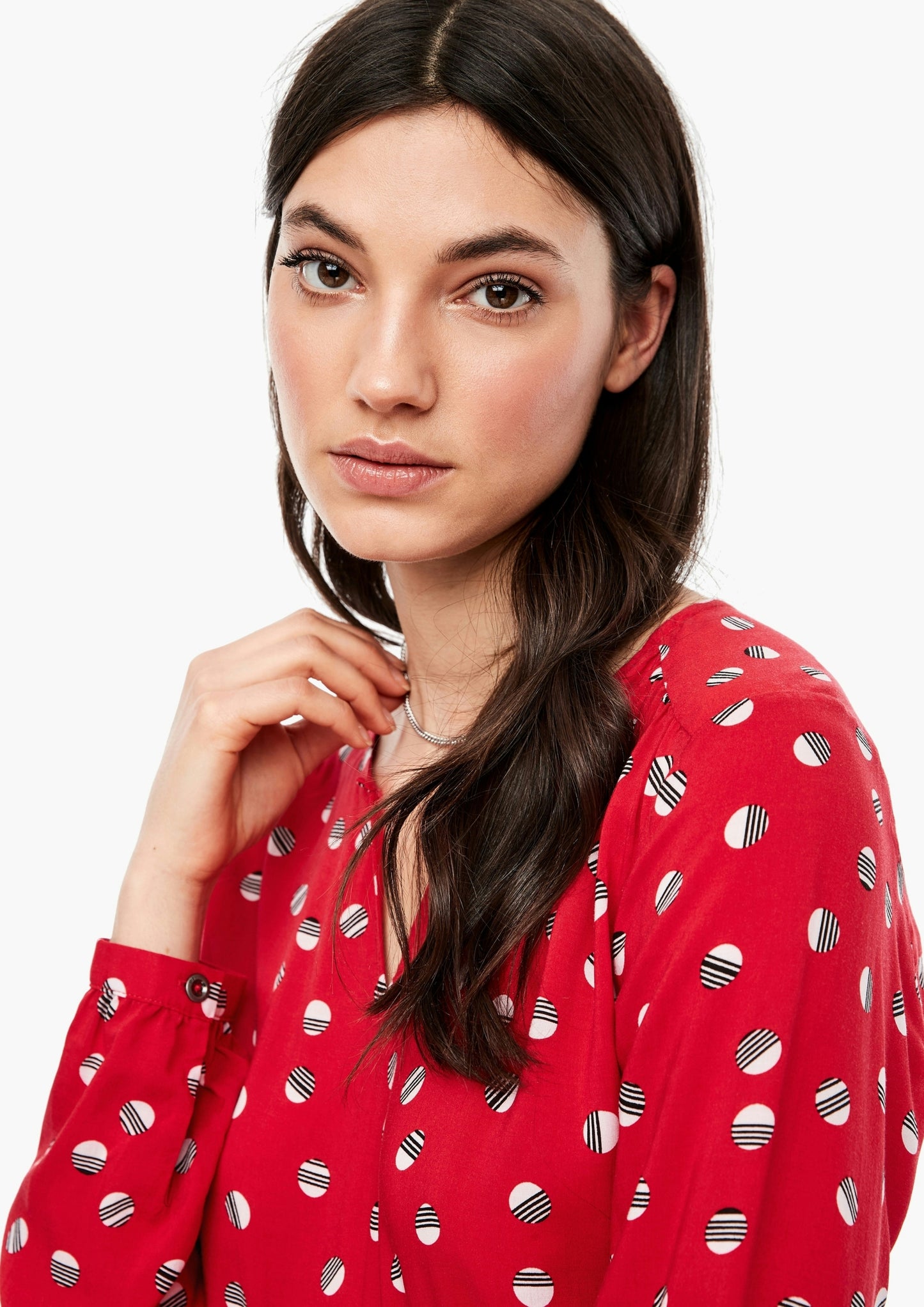 Bluse langarm flame red Bild 5
