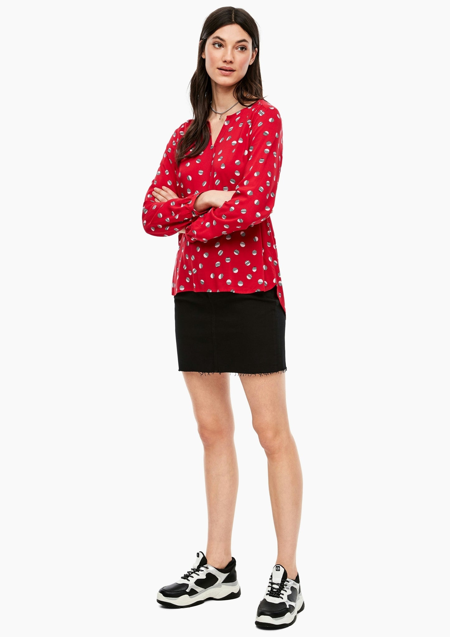 Bluse langarm flame red Bild 6