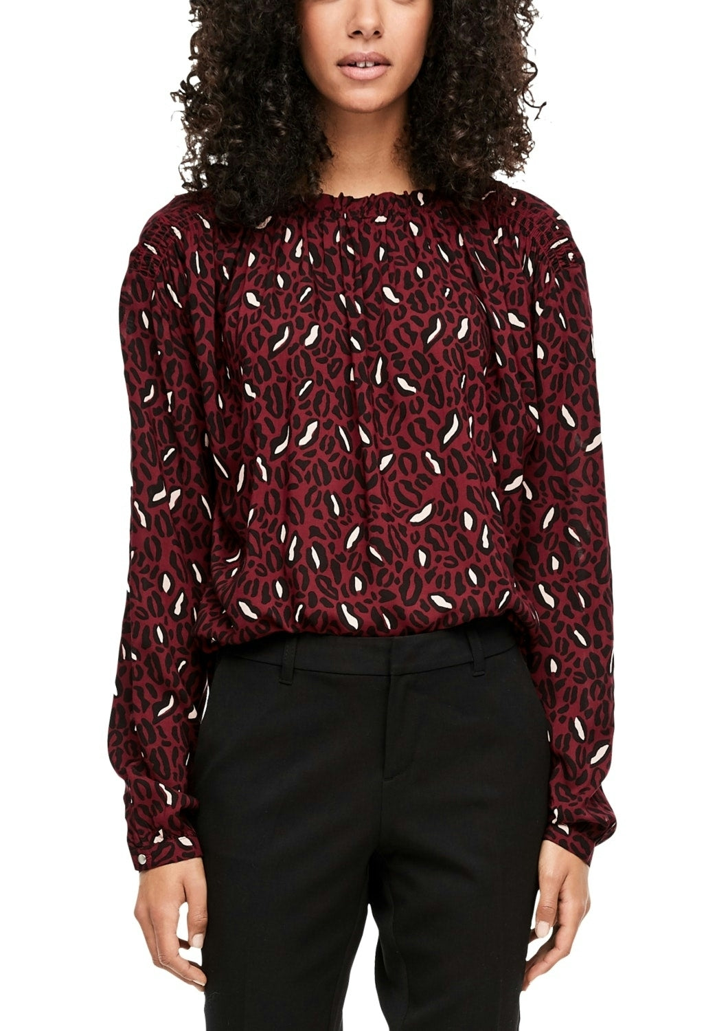 High Neck-Bluse cabernet A Bild 2