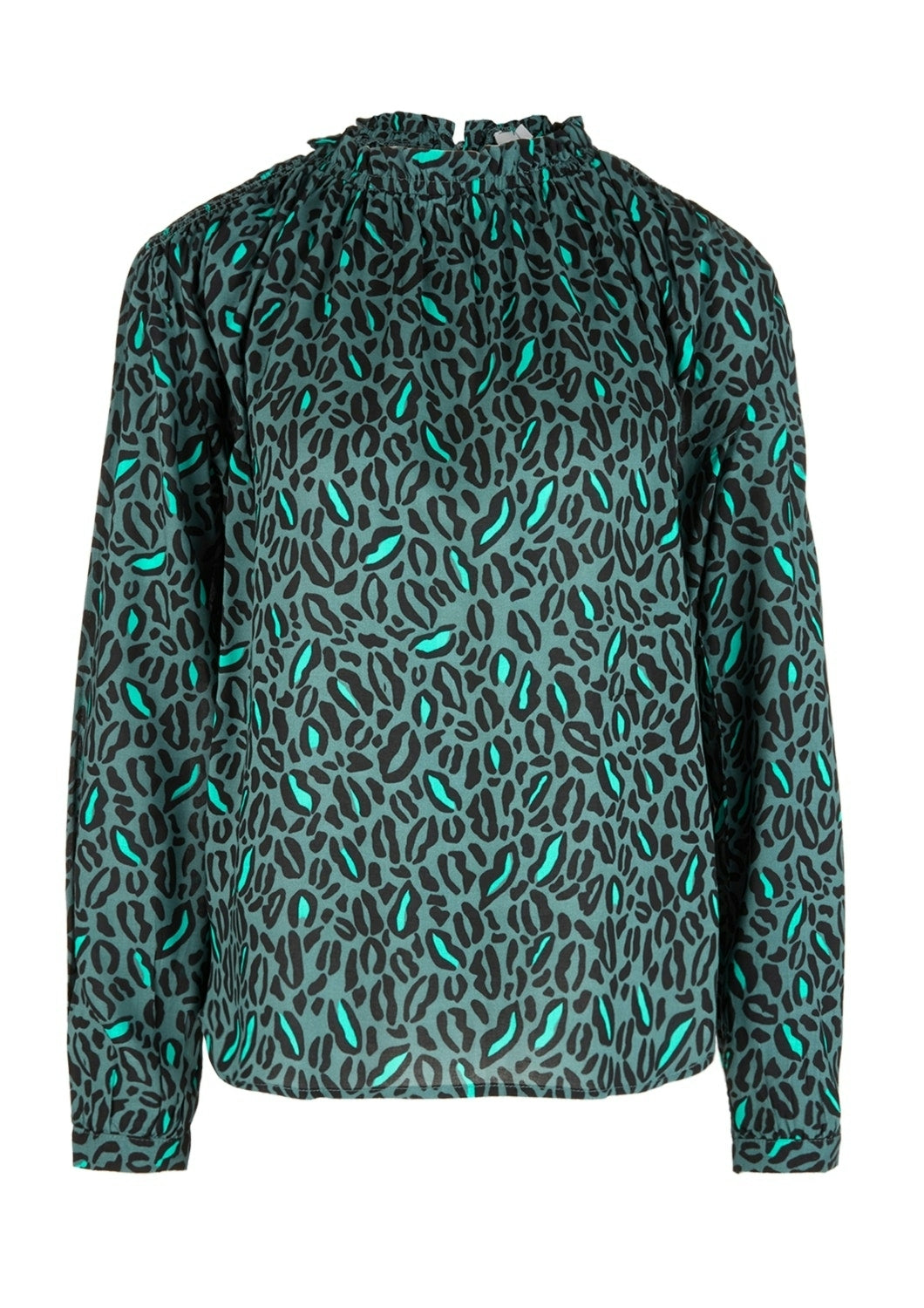 High Neck-Bluse BLUE GREEN Bild 1