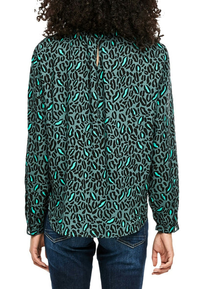 High Neck-Bluse BLUE GREEN Bild 3