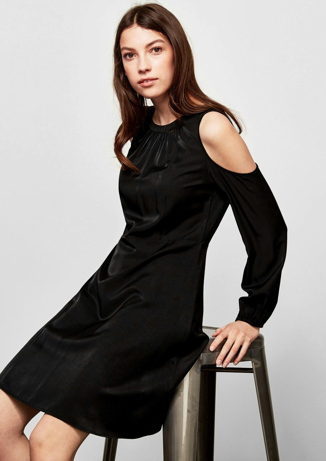 Satin-Kleid GREY/BLACK Bild 5