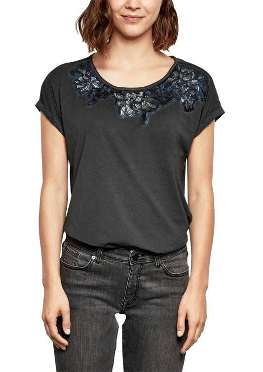 T-Shirt kurzarm GREY/BLACK Bild 2