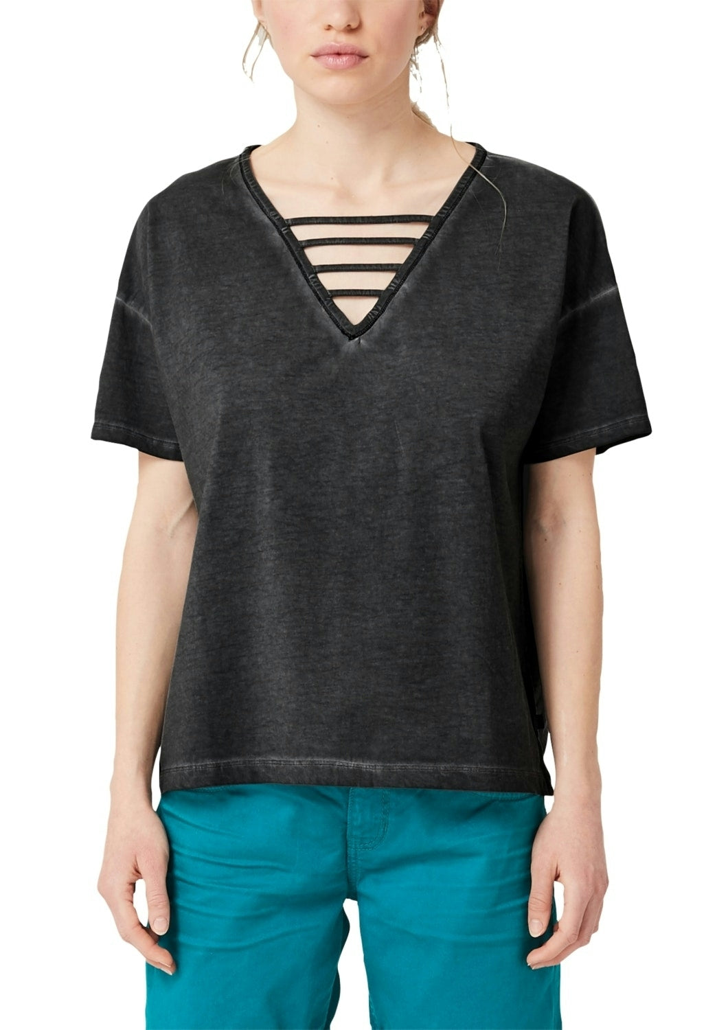T-Shirt kurzarm GREY/BLACK Bild 2