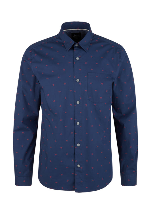 Hemd langarm blue AOP Bild 1