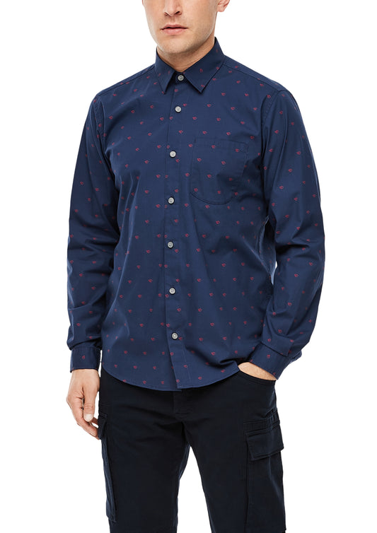 Hemd langarm blue AOP Bild 2