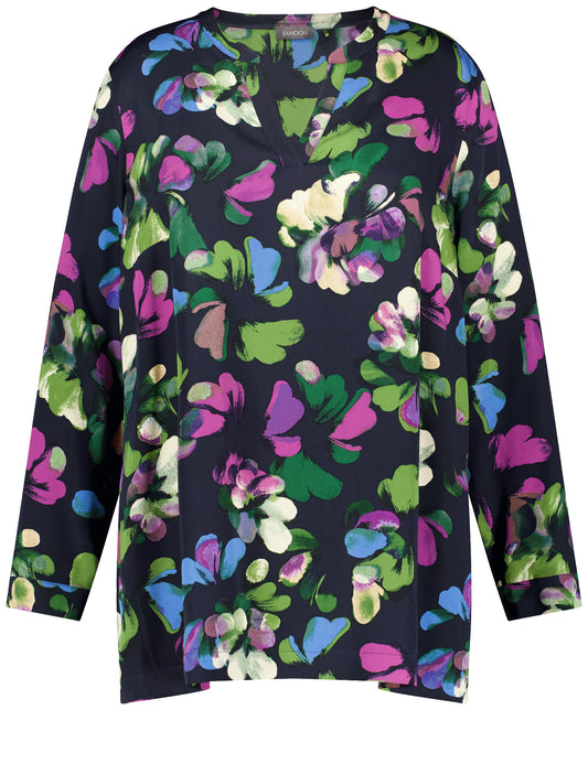 BLUSE 1/1 ARM DARK GREEN GEMUSTERT Bild 1