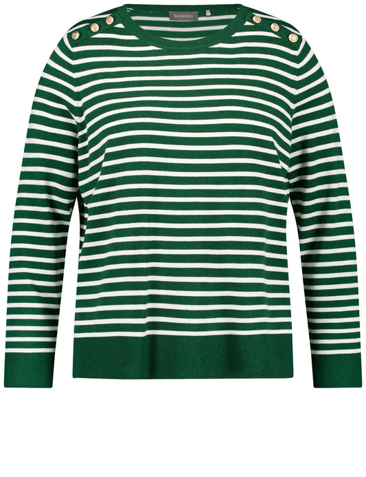 PULLOVER 1/1 ARM DARK GREEN RINGEL Bild 1