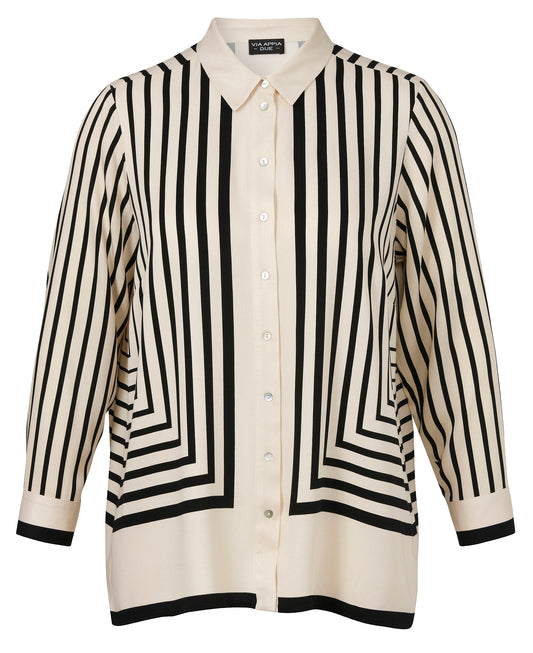 Bluse Hemdkragen 1/1 Arm vanille / schwarz Bild 1