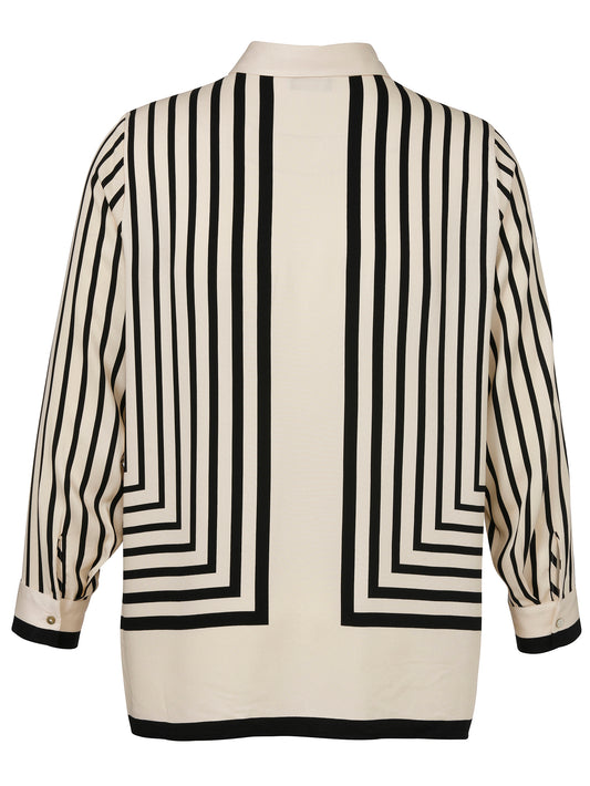 Bluse Hemdkragen 1/1 Arm vanille / schwarz Bild 2