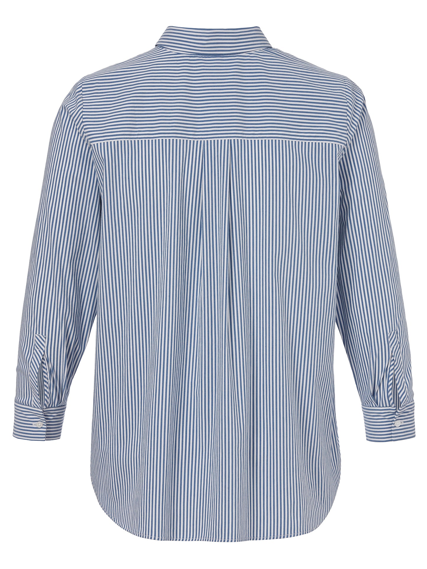 Bluse Hemdkragen 1/1 Arm  Streifen dunkelblau/creme wei Bild 2