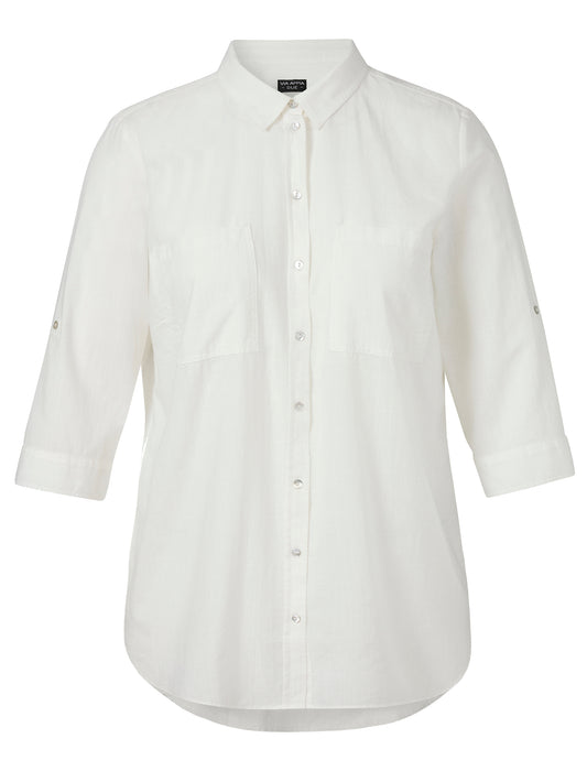 Bluse Hemdkragen 3/4 Arm creme Bild 1