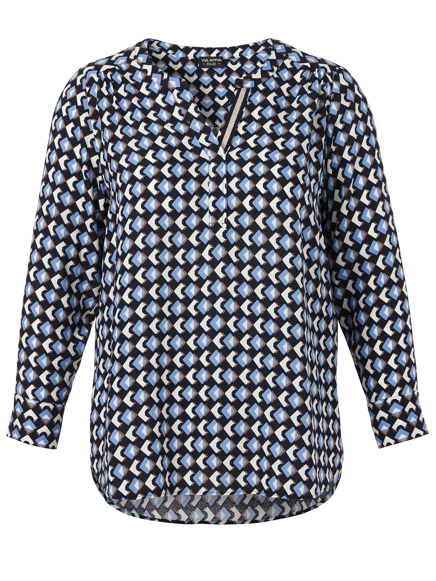 Bluse V-Ausschnitt 1/1 Arm Druck marine multicolor Bild 1