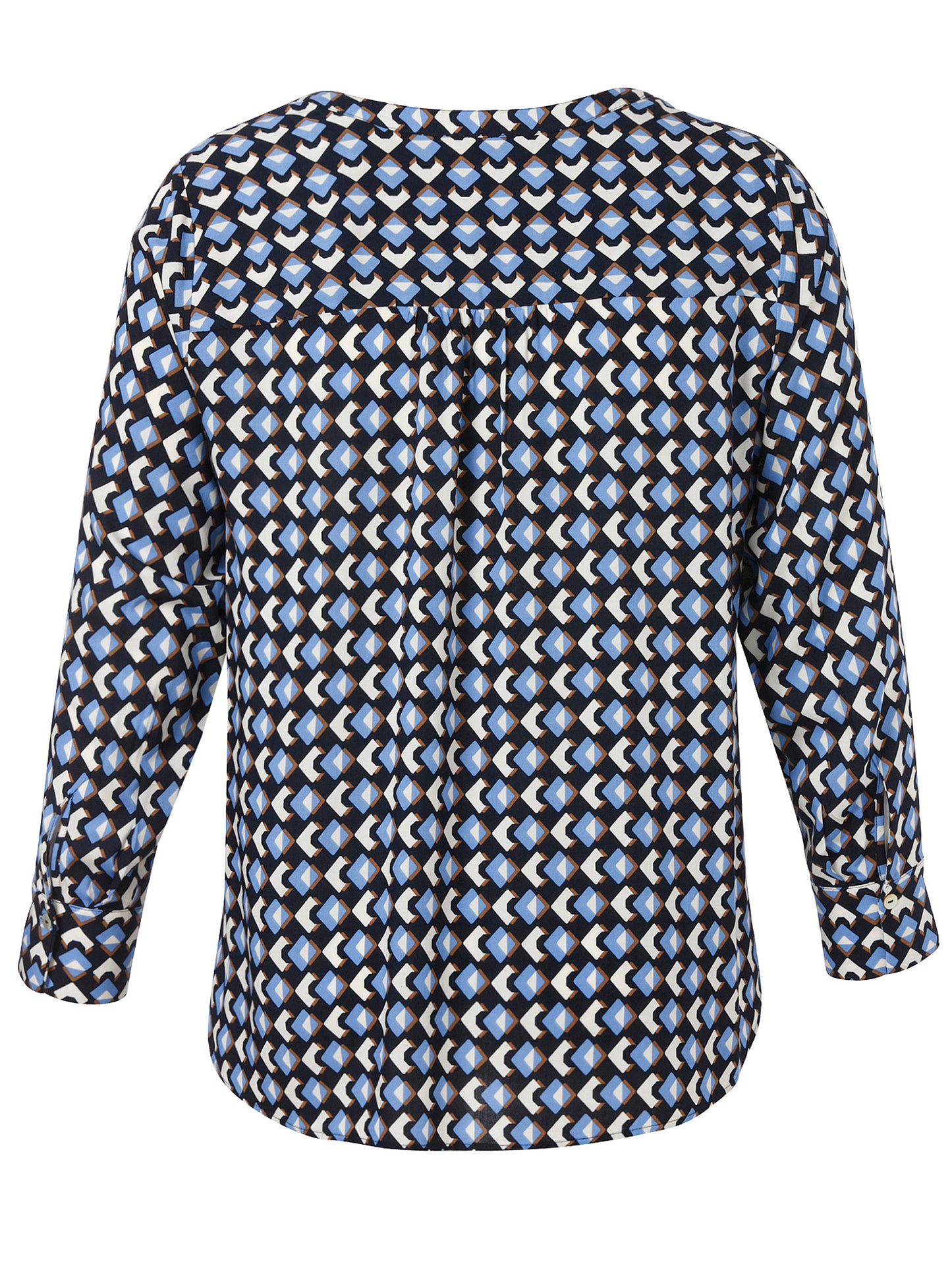 Bluse V-Ausschnitt 1/1 Arm Druck marine multicolor Bild 2