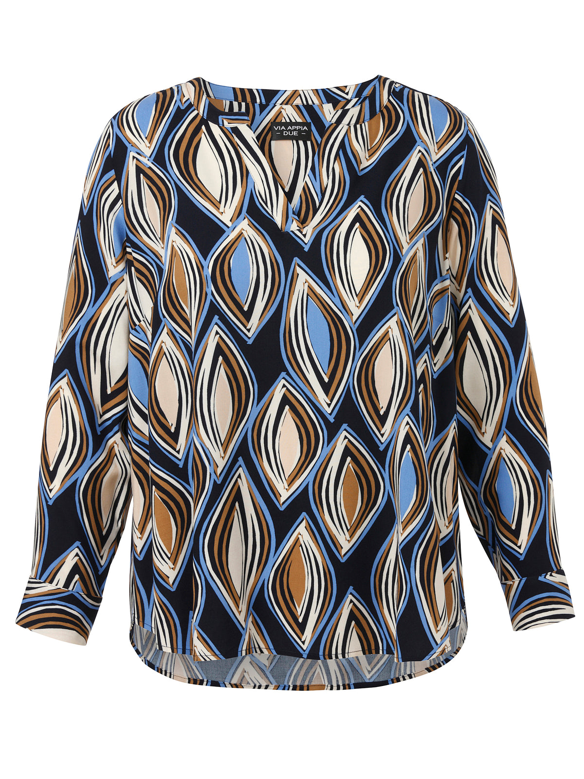 Bluse V-Ausschnitt 1/1 Arm Druck marine multicolor Bild 1