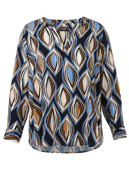 Bluse V-Ausschnitt 1/1 Arm Druck marine multicolor Bild 1