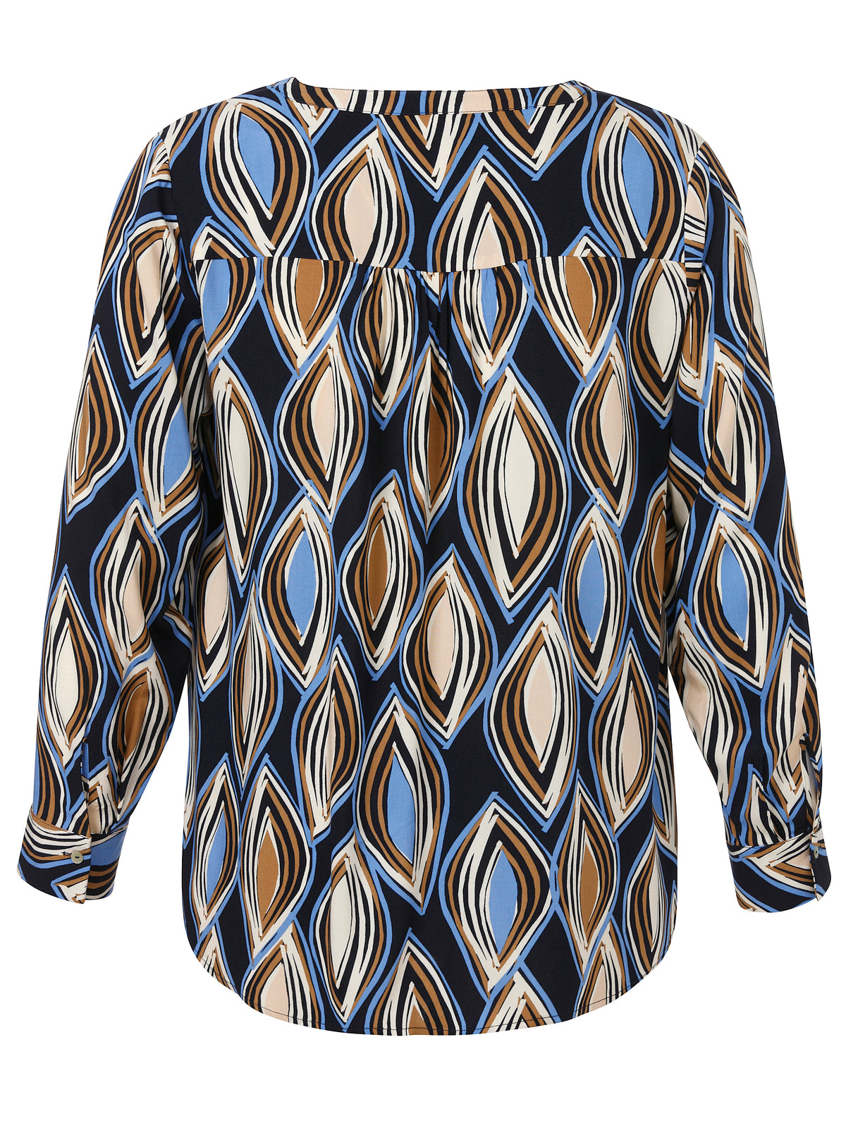 Bluse V-Ausschnitt 1/1 Arm Druck marine multicolor Bild 2