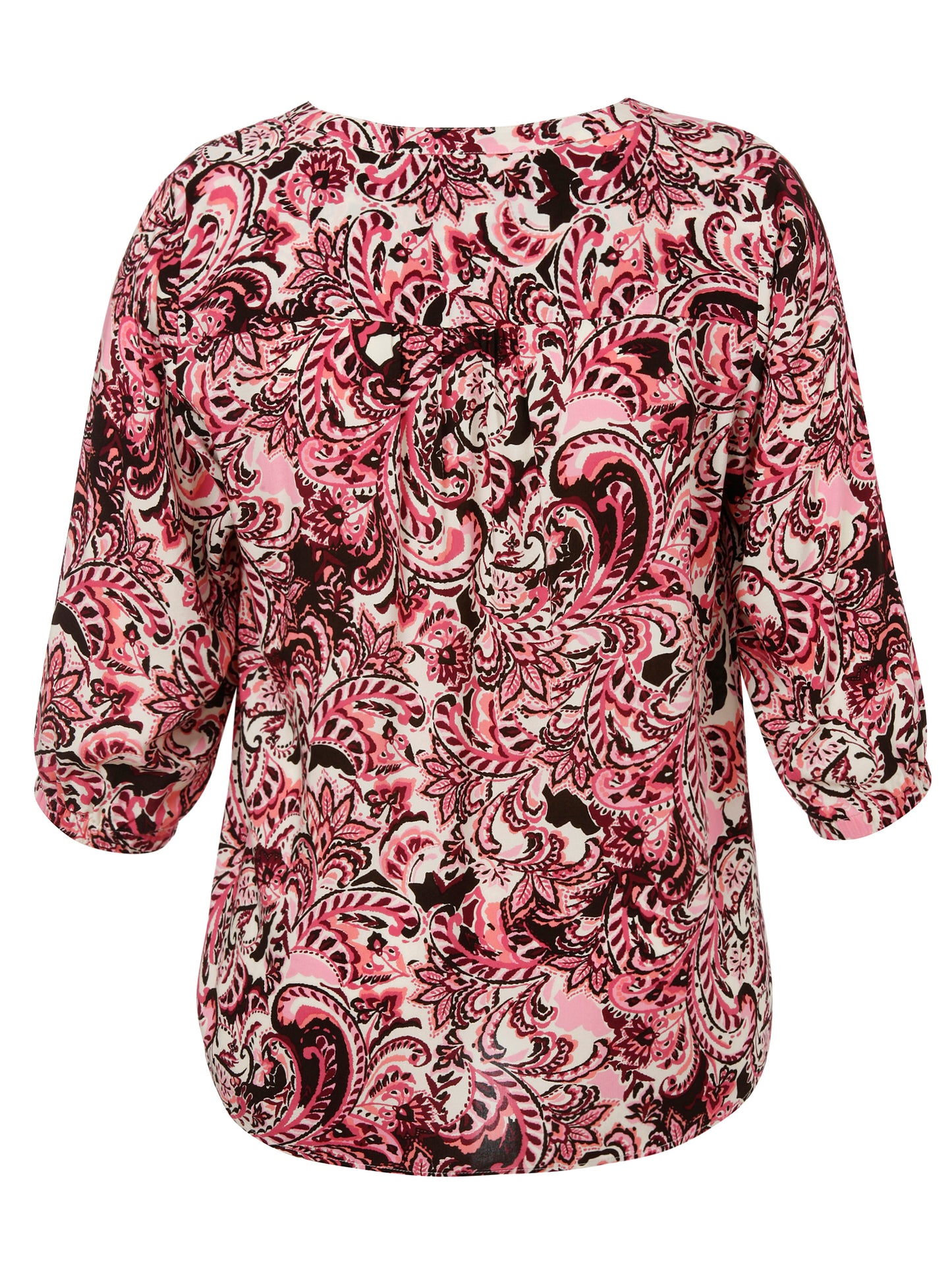 Bluse V-Ausschnitt 3/4 Arm Druck kaffee multicolor Bild 2
