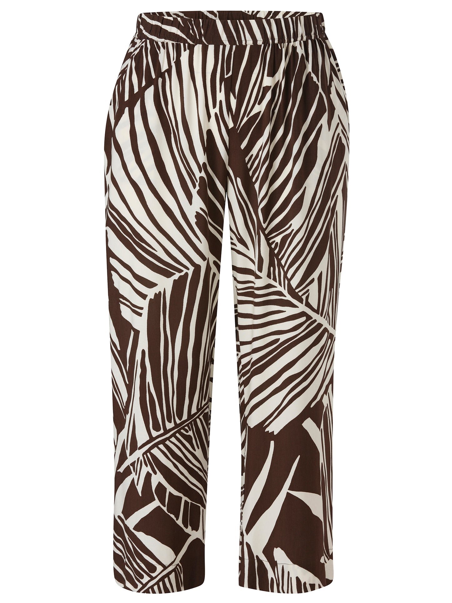Hose 7/8 gerades Bein  Druck mahagoni / creme Bild 1