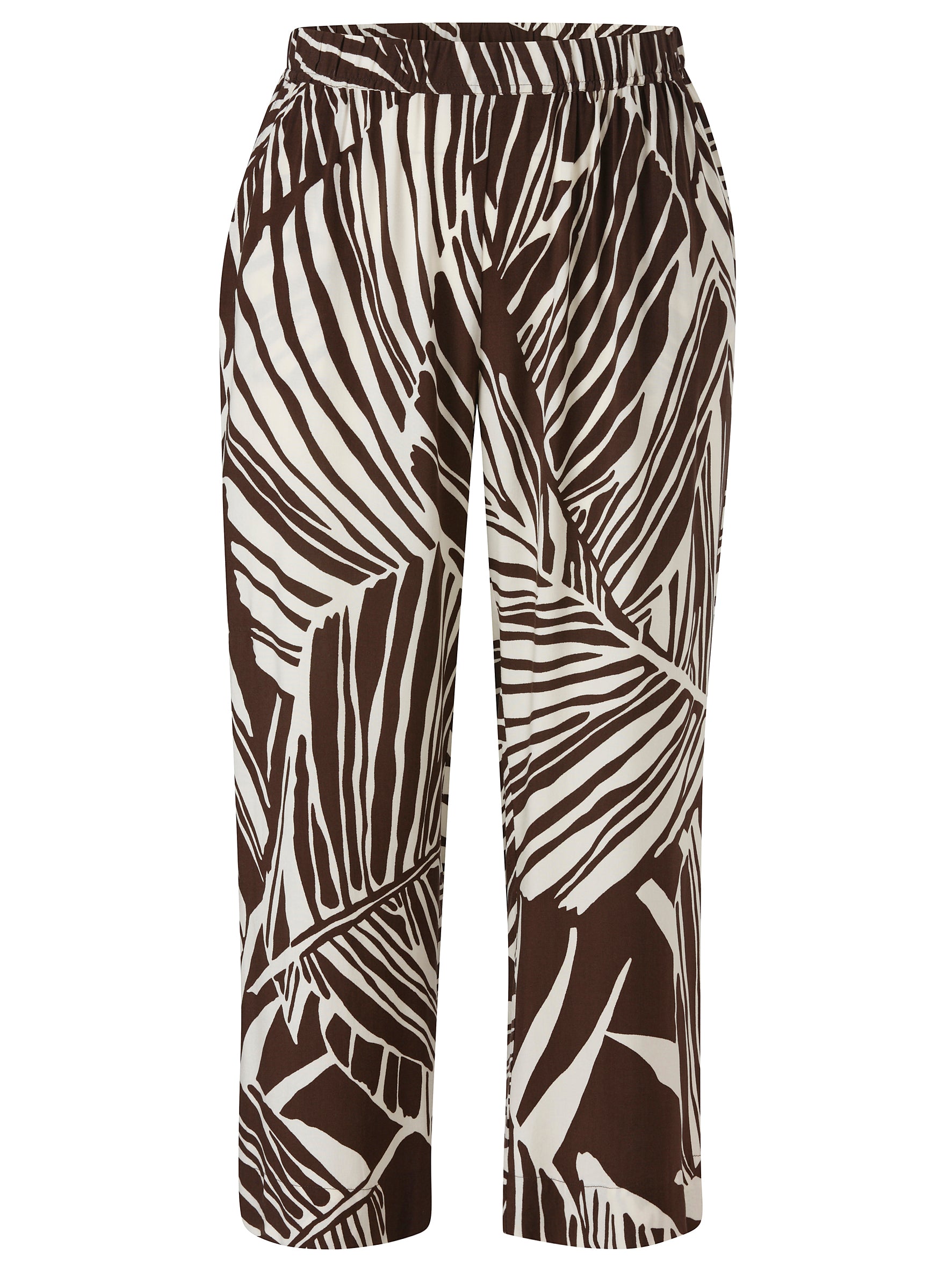 Hose 7/8 gerades Bein  Druck mahagoni / creme Bild 1