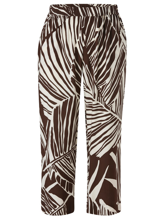 Hose 7/8 gerades Bein  Druck mahagoni / creme Bild 1