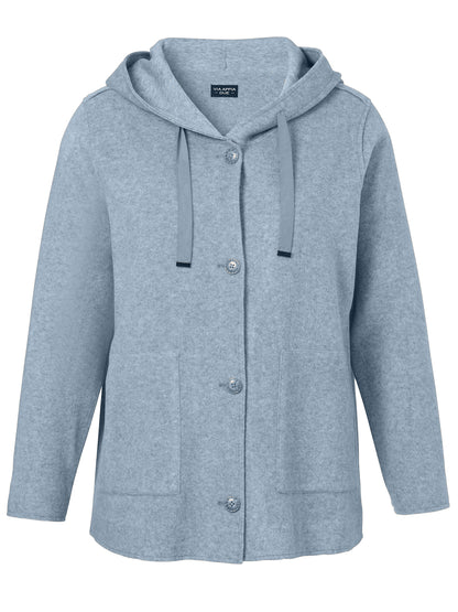 Jacke Kapuze 1/1 Arm Knöpfe Taschen rauchblau melange Bild 1